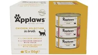APPLAWS Applaws Cat Tin 12x156g Conserva hrana umeda pisici, Selectie pui in supa
