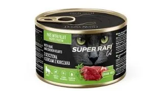 SUPER RAFI Cat cu vanat si inimi de pui 185 g pentru pisici sterilizate