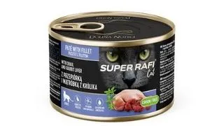 SUPER RAFI Cat cu prepelita si ficat de iepure 185 g pentru pisici adulte