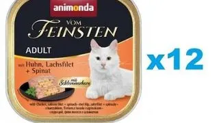 ANIMONDA Vom Feinsten Pate pui, somon si spanac 12x100g hrana pisici