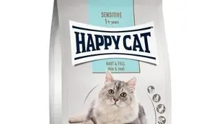 HAPPY CAT Sensitive Hair &amp; Skin hrana uscata pentru pisici adulte cu probleme dermatologice 4 kg