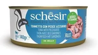 Hrana umeda pisici ton si sardine SCHESIR in jeleu 140 g