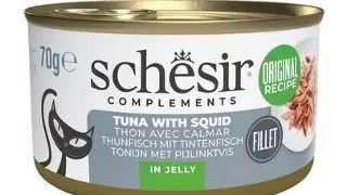 Hrana complementara pisici ton si calamar SCHESIR Complements in jeleu 70 g