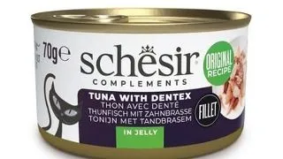 Hrana pisici ton si merluciu SCHESIR Complements in jeleu 70 g