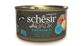 Hrana umeda pisici cu pui si ou de prepelita Schesir After Dark in supa 80 g