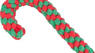 TRIXIE Christmas Baston Acadea, jucarie sfoara caini XS-XL, activitati fizice, bumbac, rosu si verde, 19cm
