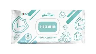 Record Clorhexidina, servetele umede, caini si pisici, antibacteriene, multifunctionale, 40buc