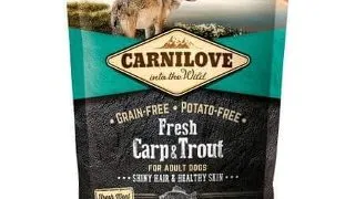 CARNILOVE Fresh Hair & Skin S-XL, Crap si Pastrav, hrana uscata fara cereale caini, piele si blana, 1.5kg