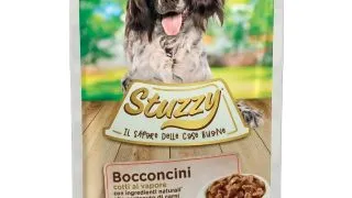 STUZZY Chunks, XS-XL, Vita, plic hrana umeda caini, (in suc propriu), 100g