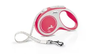 FLEXI Comfort, lesa banda retractabila caini, nylon, rosu, S(15kg, 5m)