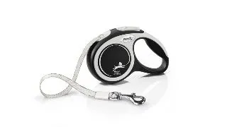 FLEXI Comfort, lesa banda retractabila caini, nylon, negru, XS(12kg, 3m)