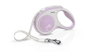 FLEXI Comfort, lesa banda retractabila caini, nylon, roz, S(15kg, 5m)
