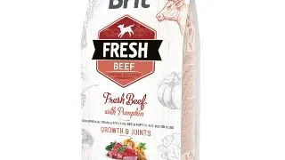 BRIT Fresh Bones & Joints Junior L-XL, Vita cu Dovleac, hrana uscata continut redus cereale caini junior, 2.5kg