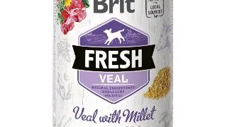 BRIT Fresh, Vitel cu Mei, conserva hrana umeda fara cereale caini, (in aspic), 400g