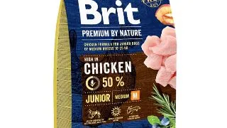 BRIT Premium By Nature Junior Medium Breed, M, Pui, hrana uscata caini junior, 3kg