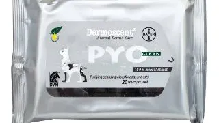 DERMOSCENT Pyo Clean, servetele umede caini si pisici, antibacteriene, neparfumate, cutie, 20buc