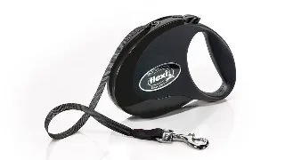 FLEXI Style, lesa retractabila caini, nylon, negru, M(25kg, 5m)