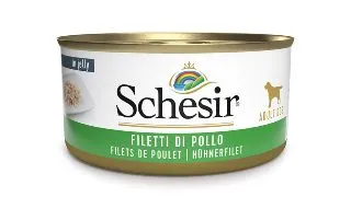 SCHESIR Complementary In Jelly, XS-XL, Pui, conserva hrana umeda caini, (in aspic), 150g