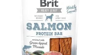 BRIT Jerky Salmon Protein Bar, recompense caini, Batoane proteice Somon, 80g