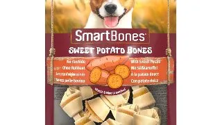 SMARTBONES Flavours Sweet Potato Bones Mini, recompense caini, Oase aromate Cartof Dulce, 8buc