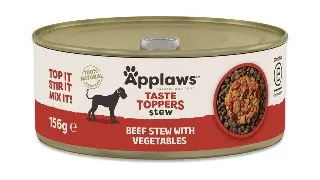 APPLAWS Taste Toppers Stew Tocanita, XS-XL, Vita si Legume, conserva hrana umeda fara cereale caini, (topping), 156g