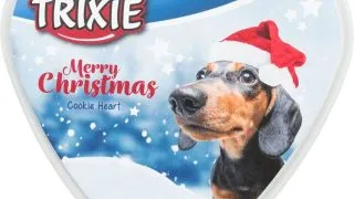 TRIXIE Christmas Cookie Heart, Pui, punguta recompense caini, 300g