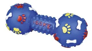TRIXIE, jucarie haltera caini, cu sunet, vinil, 15cm, multicolor
