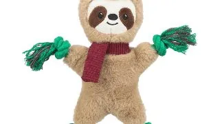 TRIXIE Christmas Lenes, jucarie sfoara caini XS-XL, cu sunet, bumbac, maro si verde, 30cm