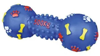 TRIXIE, jucarie haltera caini, cu sunet, vinil, 19cm, multicolor