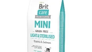 BRIT Care Mini Light & Sterilised, XS-S, Iepure, hrana uscata fara cereale caini sterilizati, 7Kg