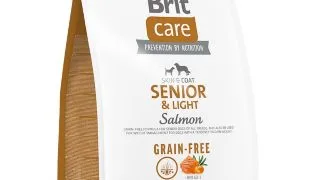 BRIT Care Senior & Light, XS-XL, Somon, hrana uscata fara cereale caini senior, obezitate, 3kg