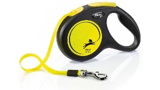 FLEXI Neon, lesa banda retractabila caini, reflectorizant, nylon, neon, M(25kg, 5m)