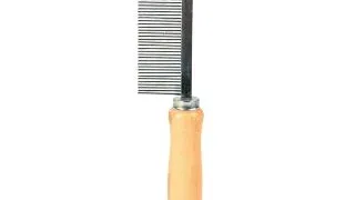 TRIXIE, pieptan caini, cu maner, dinti desi, metal, 17cm