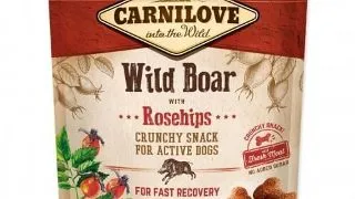 CARNILOVE Crunchy Snack, Mistret cu Macese, recompense functionale fara cereale caini, convalescenta, 200g