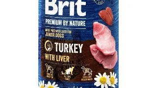 BRIT Premium By Nature Junior, Curcan si Ficat, conserva hrana umeda fara cereale caini, (pate), 400g