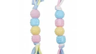 PAWISE Puppy Rope & Balls, jucarie sfoara caini, XS-M, textil, dentitie, diverse culori
