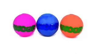 LEOPET Woof, jucarie minge caini, S-L, vinil, activitati fizice, diverse culori, ⌀8 cm