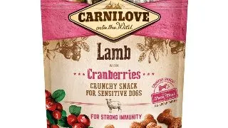 CARNILOVE Crunchy Snack, Miel cu Afine, recompense functionale fara cereale caini, imunitate, 200g