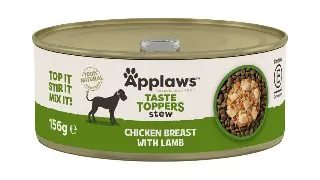 APPLAWS Taste Toppers Stew Tocanita, XS-XL, Pui si Miel, conserva hrana umeda fara cereale caini, (topping), 156g