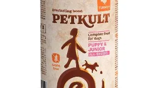 PETKULT Grain Free Junior, Curcan, conserva hrana umeda fara cereale caini junior, 400g