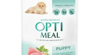 OPTIMEAL Junior, XS-XL, Curcan si Morcov, plic hrana umeda caini junior, (in sos), 100g