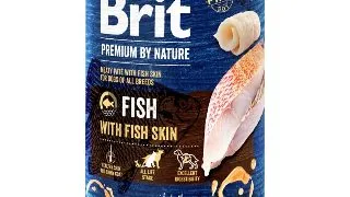 BRIT Premium by Nature, XS-XL, Peste si Piele de Peste, conserva hrana umeda fara cereale caini, (in suc propriu), 400g