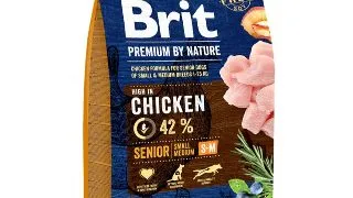 BRIT Premium By Nature Senior Small and Medium Breed, S-M, Pui, hrana uscata caini senior, 3kg