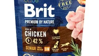 BRIT Premium By Nature Senior Small and Medium Breed, S-M, Pui, hrana uscata caini senior, 1kg
