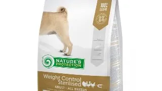 NATURES PROTECTION Adult Weight Control Sterilised, Pasare cu Krill, hrana uscata caini, controlul greutatii, 12kg