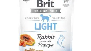 BRIT Care Functional Snack Light, Iepure cu Papaya, recompense funtionale fara cereale caini, managemantul greutatii, 150g