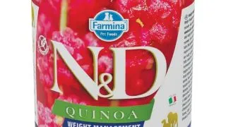 N&D Quinoa Controlul Greutatii, XS-XL, Miel si Hering, conserva hrana umeda fara cereale caini, obezitate, (in sos), 285g