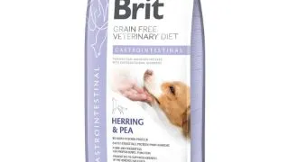 BRIT VD Gastrointestinal, XS-XL, Hering, dieta veterinara, hrana uscata fara cereale caini, sistem digestiv, 12kg
