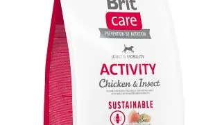 BRIT Care Sustainable Activity, XS-XL, Pui si Insecte, hrana uscata caini, activitate intensa, sistem articular, 3kg