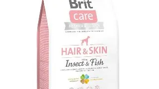 BRIT Care Hair&Skin Adult S-XL, Insecte si Peste, hrana uscata fara cereale caini, piele si blana, 3kg